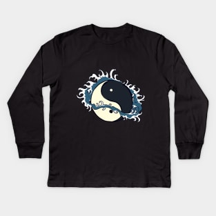 Wave YinYang Kids Long Sleeve T-Shirt